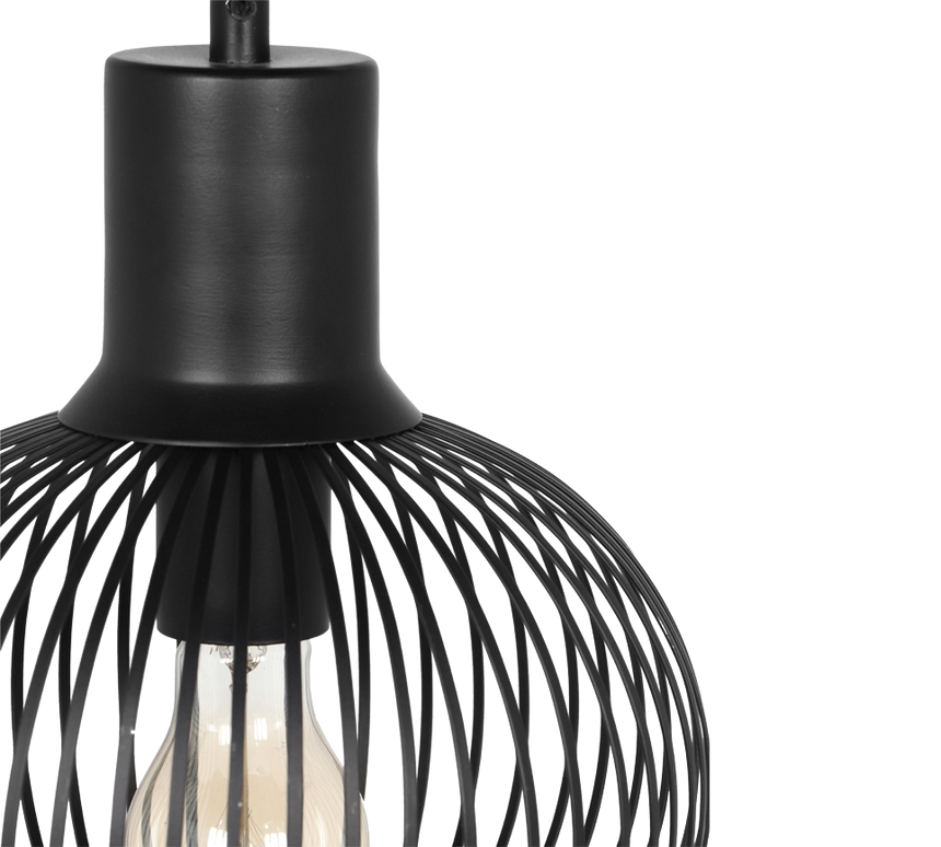 Lámpara de techo colgante Trio Gila LED negro mate 3000K 150cm 365700132