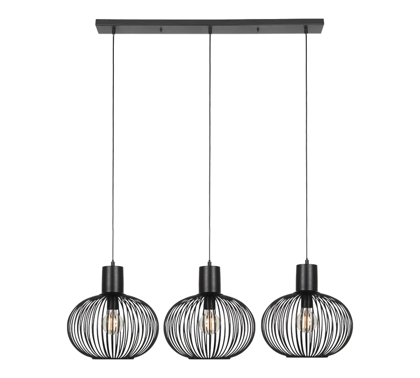 Lámpara de techo colgante Trio Gila 3 luces negro mate 150cm 365700332 - vista 2
