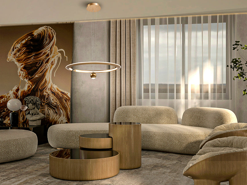 Schuller Orane Gold Pendant Ceiling Lamp D60 365796