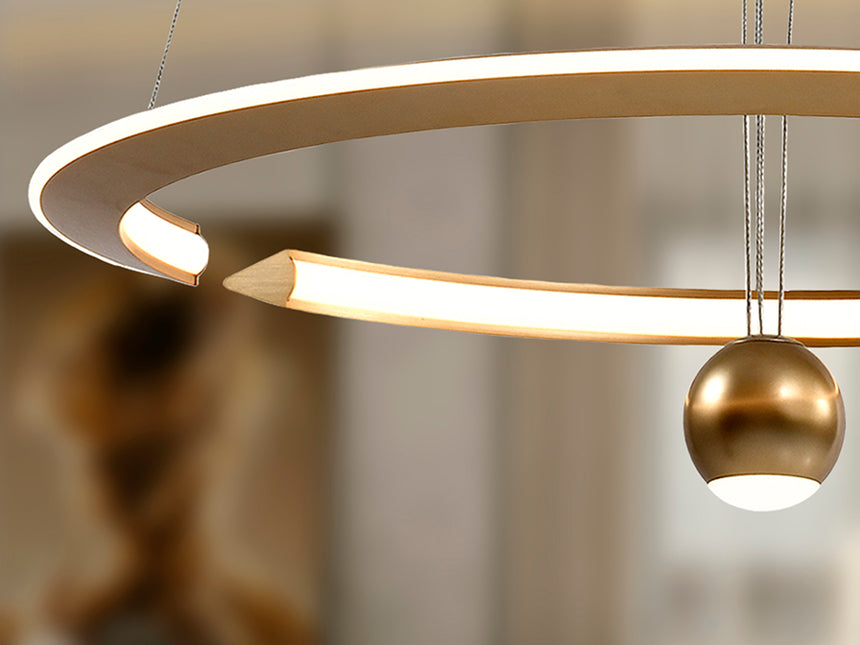 Lámpara de techo colgante Schuller Orane dorado acero 3000K Ø63cm 365796 - imagen 4