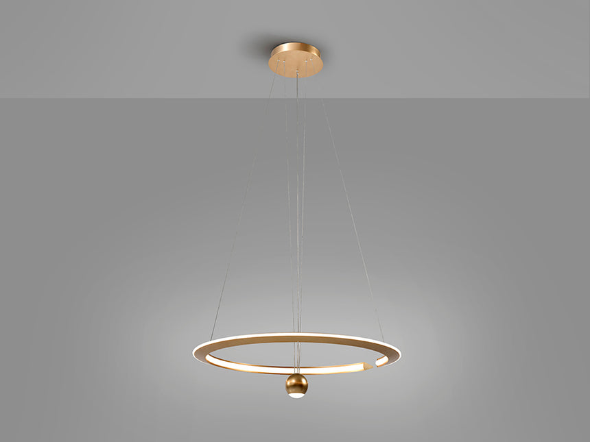 Lámpara de techo colgante Schuller Orane dorado acero 3000K Ø63cm 365796 - imagen 5