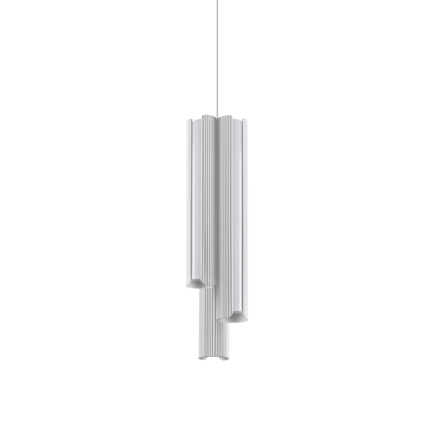 Lámpara colgante Ideal Lux Dorica LED 3 luces 27W regulable Ø9,5cm blanco — ref. 366470 (1)
