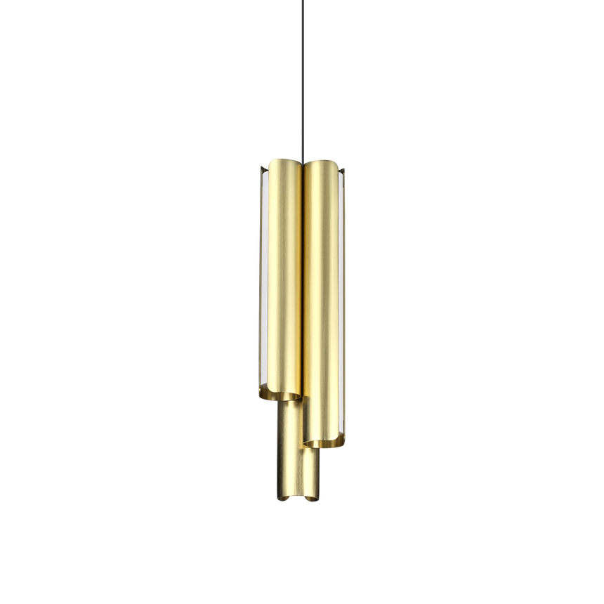 Lámpara colgante Ideal Lux Dorica LED 3 luces 27W regulable Ø9,5cm latón — ref. 366494 (1)