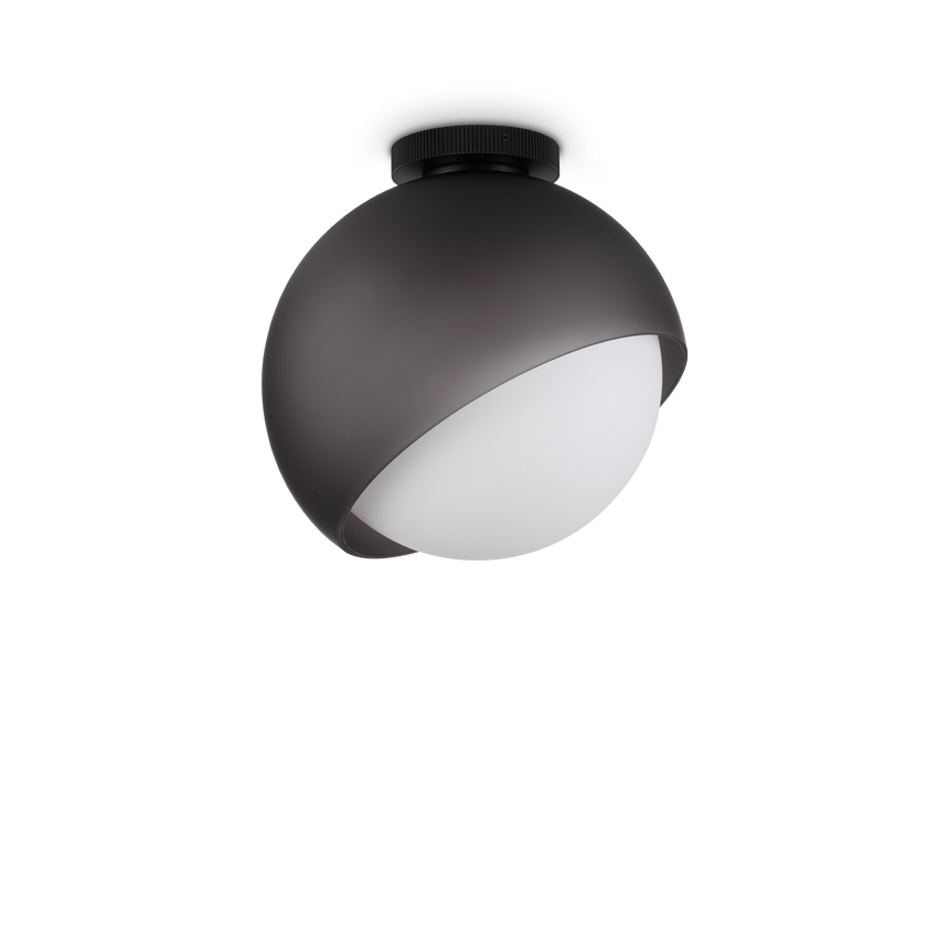 Plafón de techo Ideal Lux Bloom negro cristal 42W Ø30cm 366609