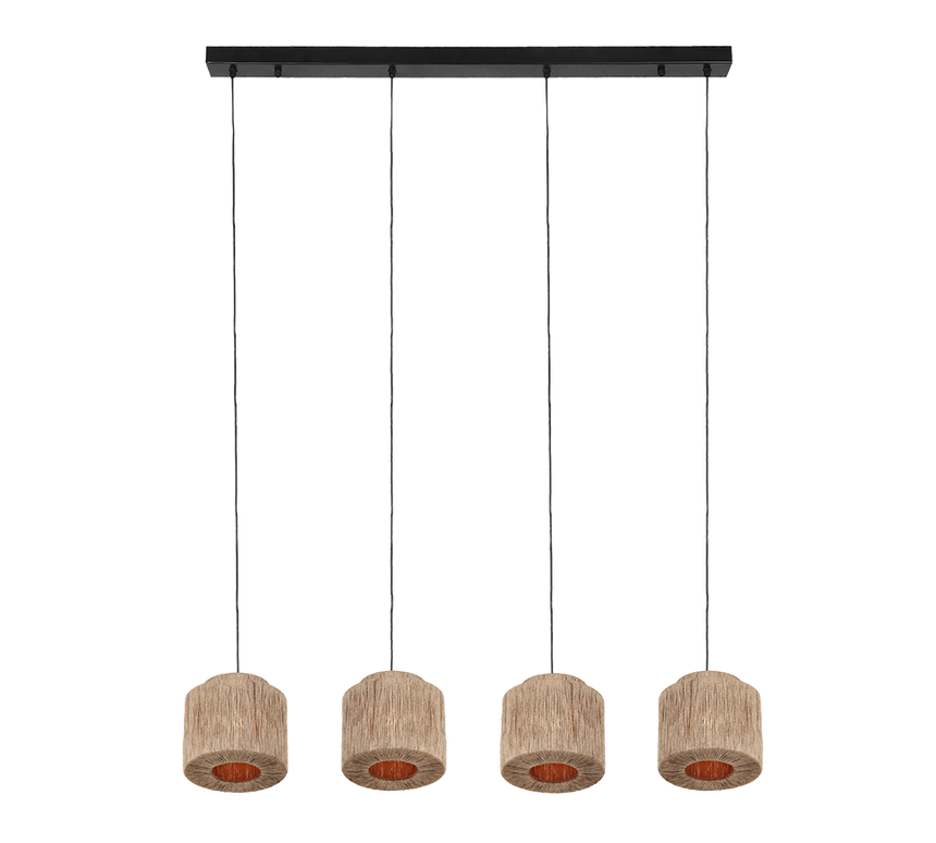 Lámpara de techo colgante Trio Smilla 4 luces negro mate 150cm 366800436 - vista 2