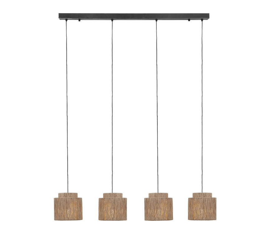 Lámpara de techo colgante Trio Smilla 4 luces negro mate 150cm 366800436 - vista 3