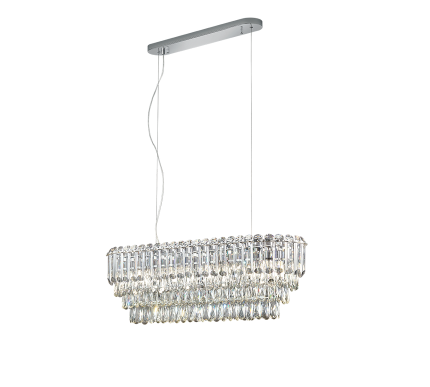 Lámpara colgante Trio Malizia E14 cromo 96cm 40W 367601006