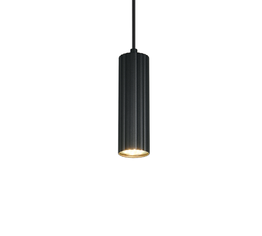 Lámpara de techo colgante Trio Soka LED negro mate 3000K 150cm 367700132