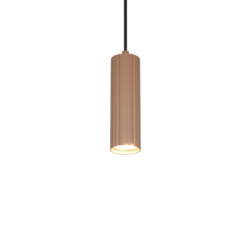 Lámpara de techo colgante Trio Soka LED marrón café 3000K 150cm 367700165