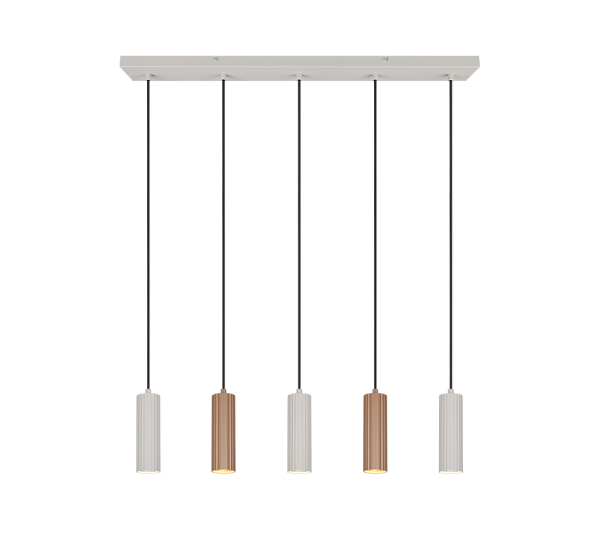 Lámpara de techo colgante Trio Soka LED marrón café 3000K 150cm 367700565