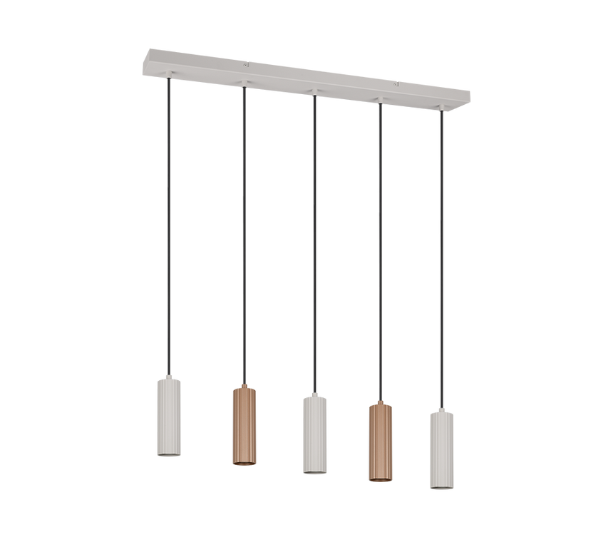 Lámpara de techo colgante Trio Soka LED marrón café 3000K 150cm 367700565