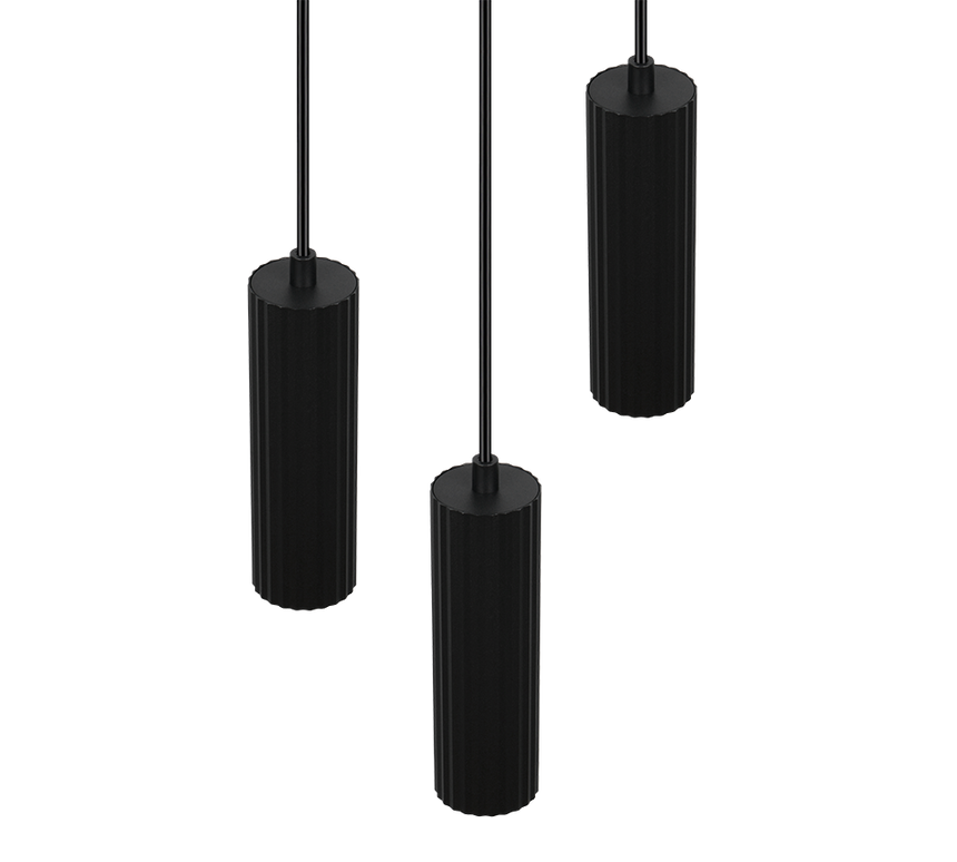 Lámpara de techo colgante Trio Soka LED negro mate 3000K 150cm 367730332