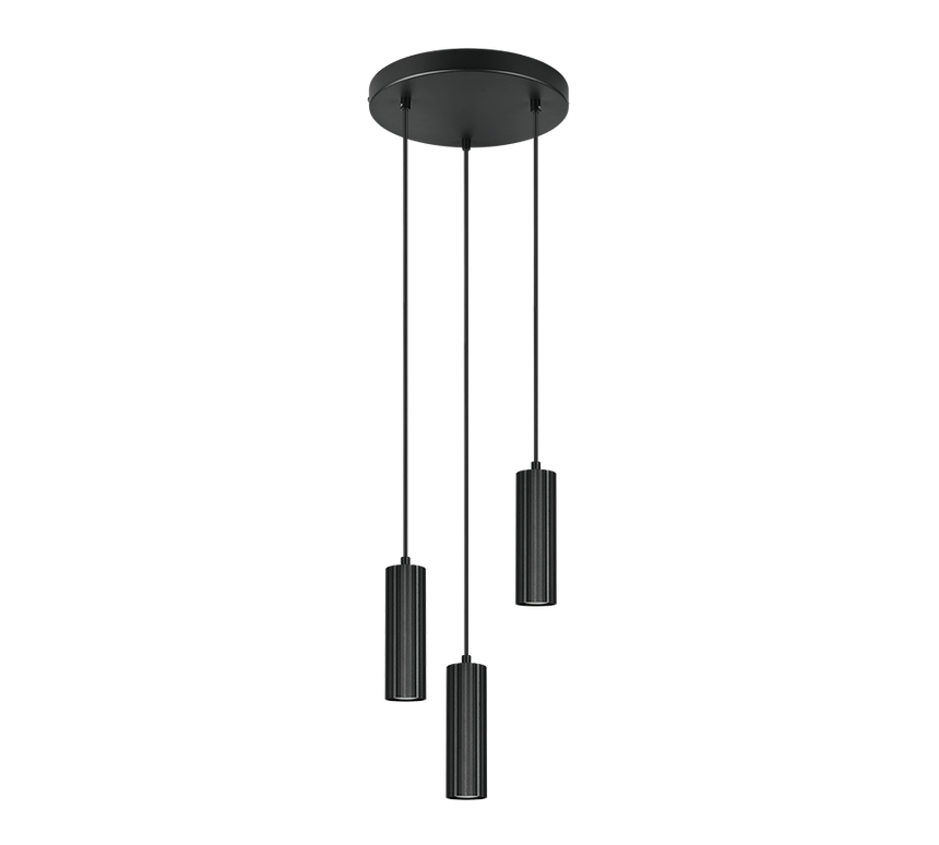 Lámpara de techo colgante Trio Soka LED negro mate 3000K 150cm 367730332