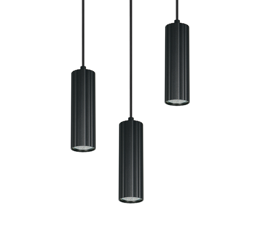 Lámpara de techo colgante Trio Soka LED negro mate 3000K 150cm 367730332