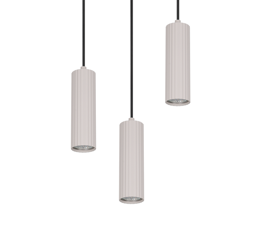 Lámpara de techo colgante Trio Soka LED gris cálido 3000K 150cm 367730376