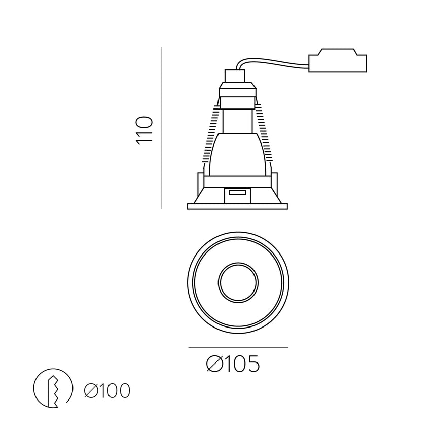 ACB Apex Recessed 3688/10 Textured Black, LED GU10 8W, I P36881N