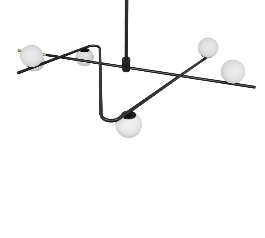 Lámpara de techo colgante Trio Flaming LED negro y dorado 3000K 195cm 368900680
