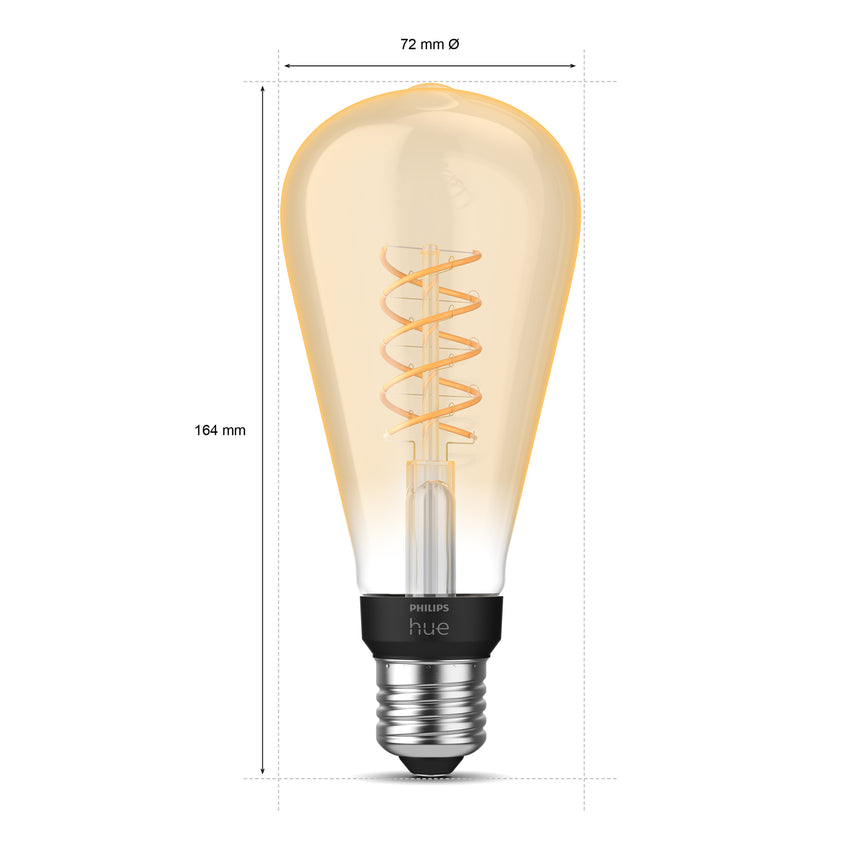 Philips Hue White Bombilla LED filament ámbar White E27 7W 550lm 34306100 - imagen 6