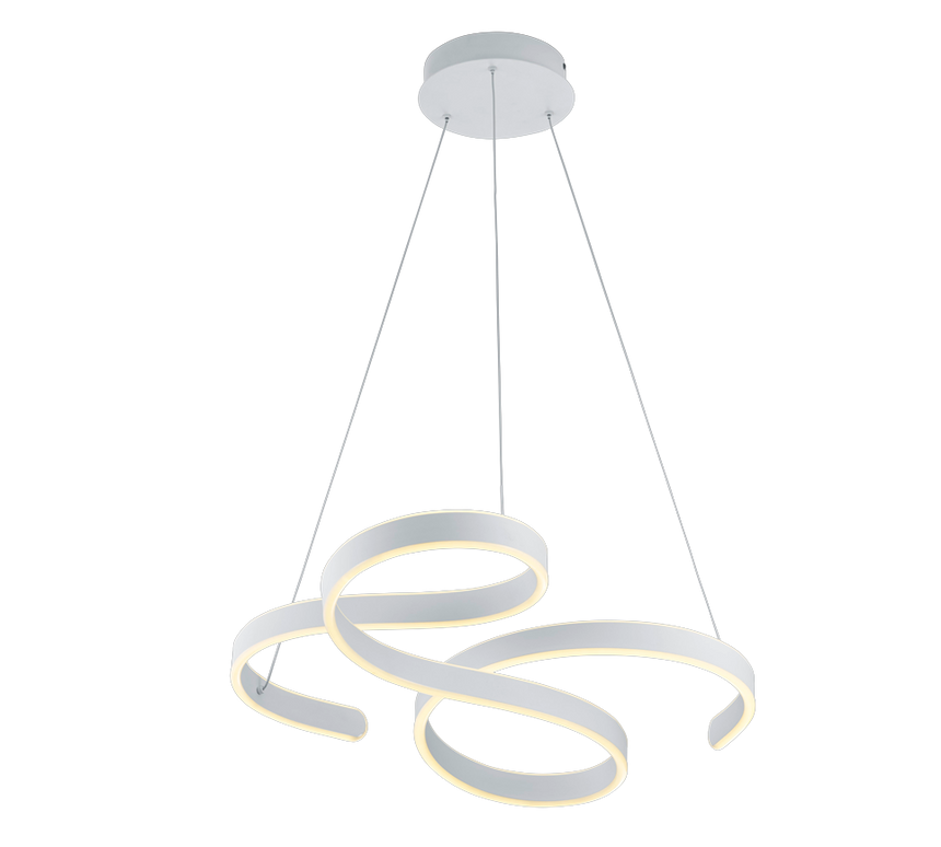 Trio Francis Lámpara colgante LED de metal estera blanca 371310131