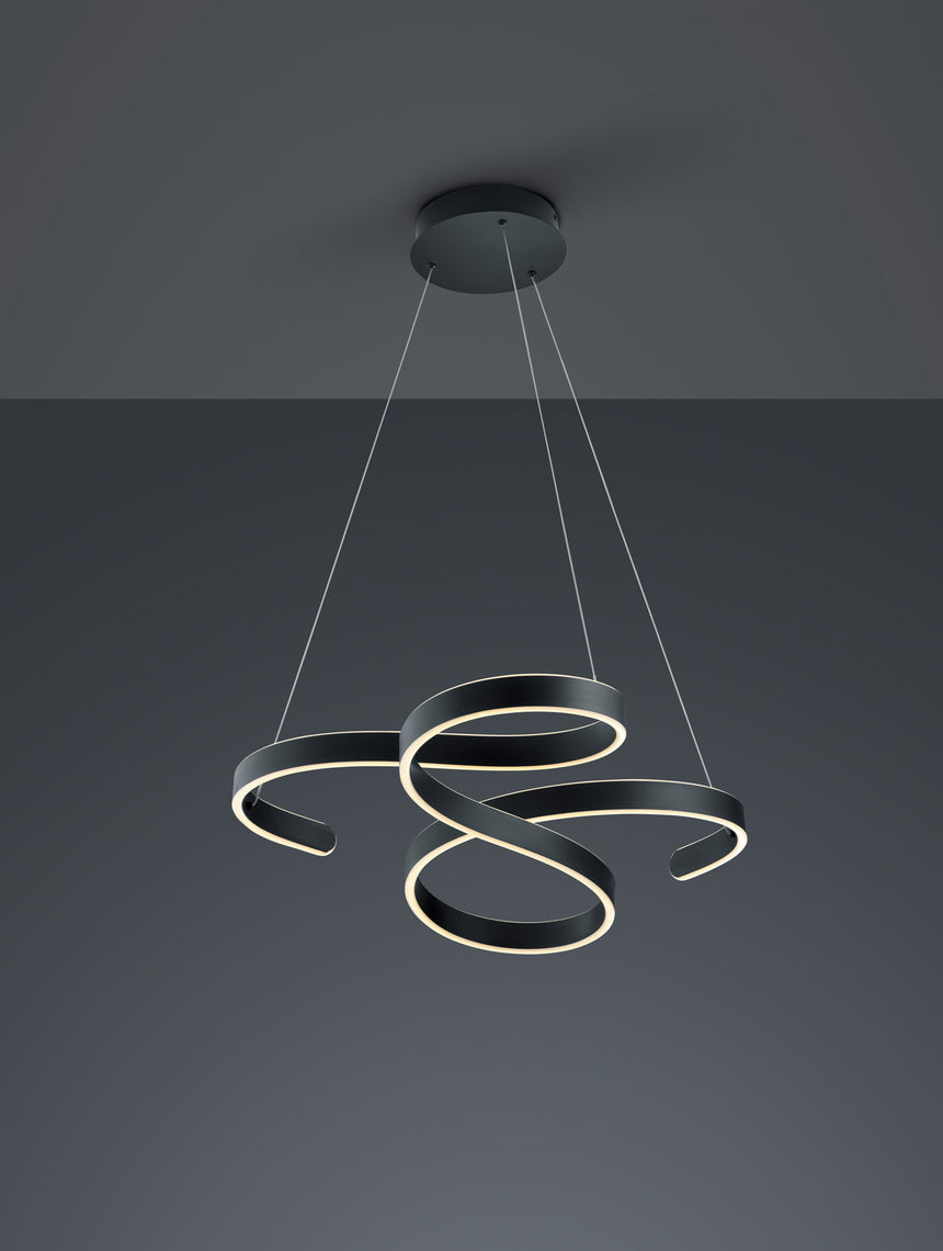 Trio Francis Anthracite Metal LED Pendant Lamp 371310142