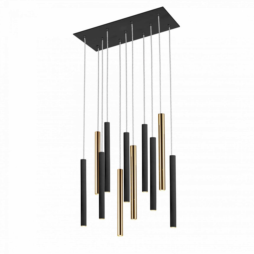 Schuller Varas Lámpara de techo colgante oro y negro 11 luces 373357