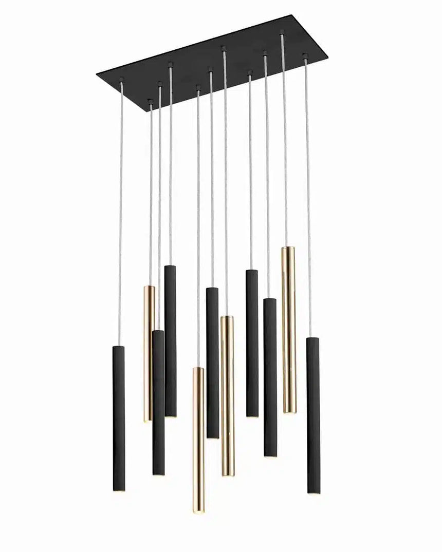 Schuller Varas Lámpara de techo colgante oro/negro 11 luces dimable 373357D