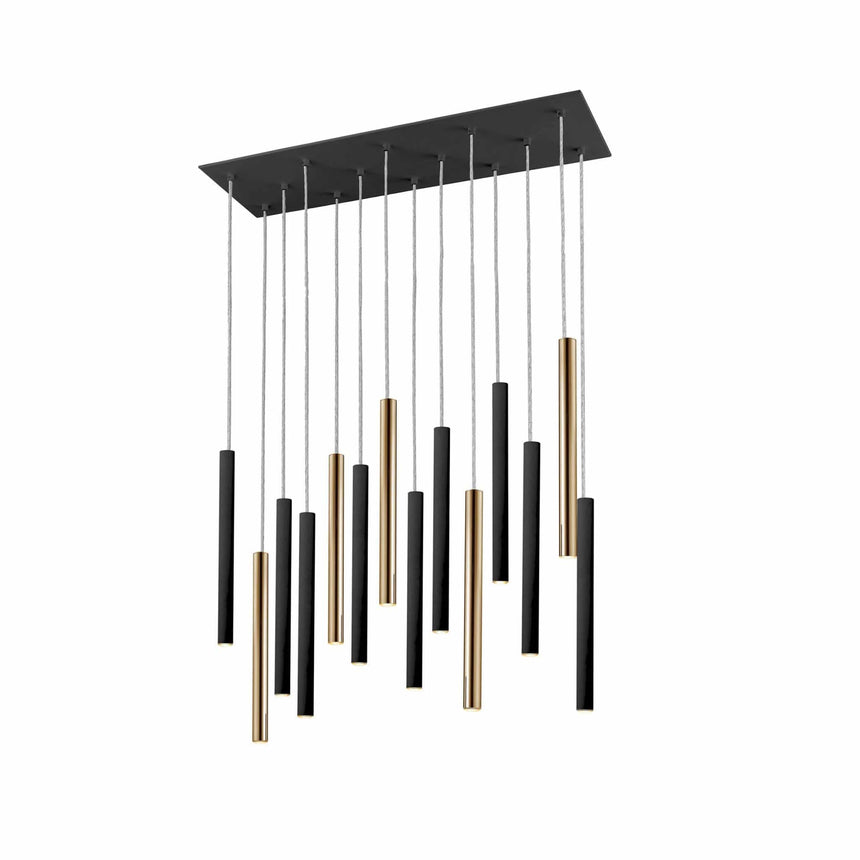 Schuller Varas Lámpara de techo colgante oro/negro 14l 373425