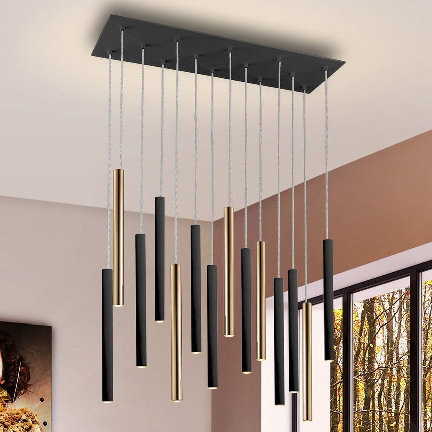 Schuller Varas Lámpara de techo colgante oro/negro 14l 373425