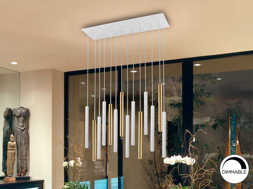 Lámpara de techo colgante Schuller Varas 14 luces oro b - vista 3