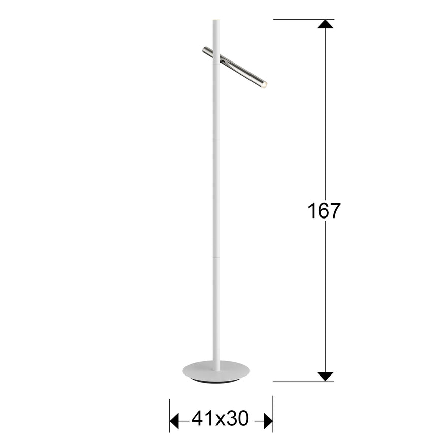 Medidas y dimensiones - Lámpara de pie de salón Schuller Varas LED 2 luces negro y oro brillo 3000K 167cm 373685
