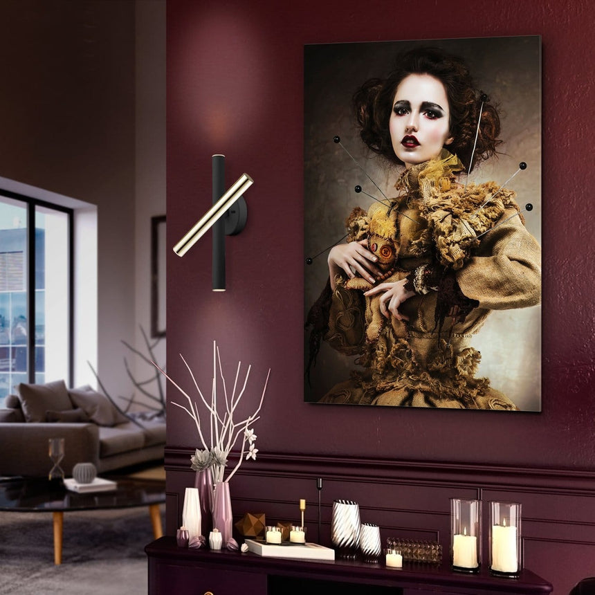 Lámpara aplique de pared Schuller Varas LED 3 luces oro brillo y negro 3000K 373845 - imagen 3