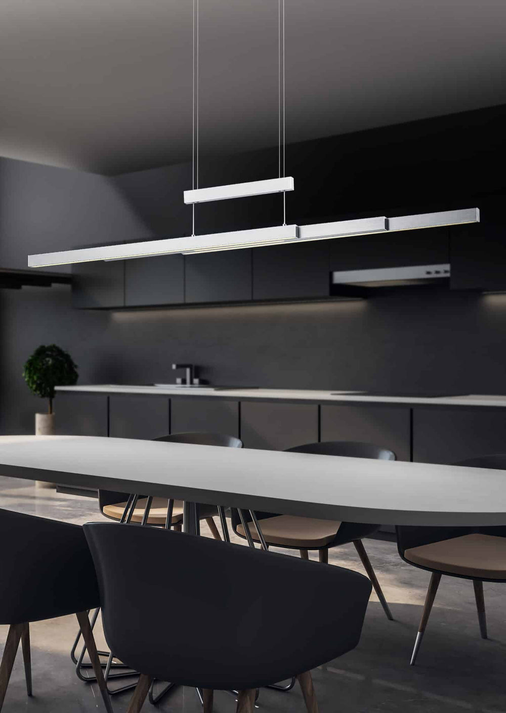 Trio Trajan Matte Nickel Metal LED Pendant Lamp 375310507