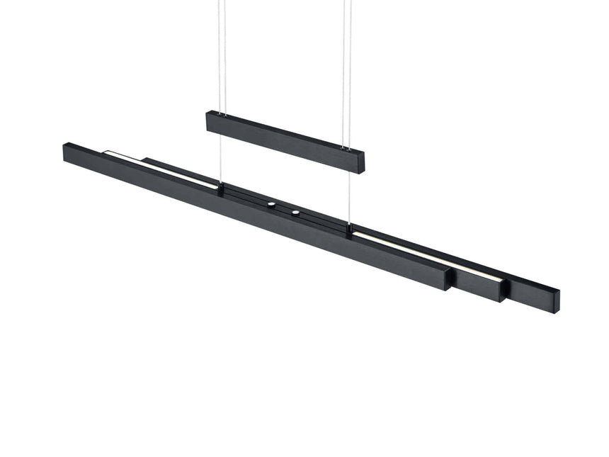 Trio Trajan Black Mat Metal LED Pendant Lamp 375310532