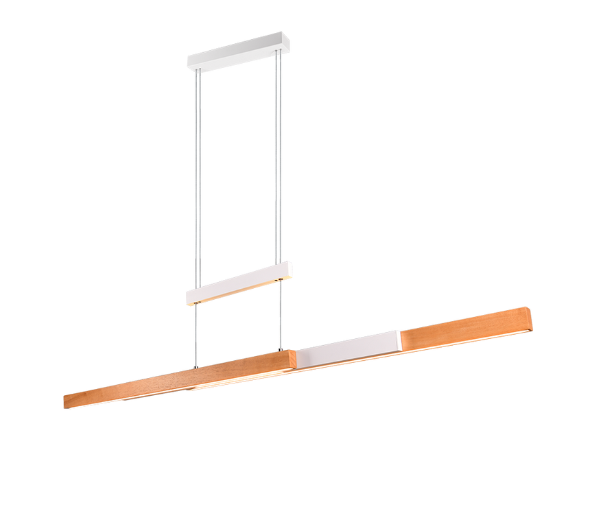 Lámpara de techo colgante Trio Trajan LED blanco mate táctil CCT 150cm 375390531
