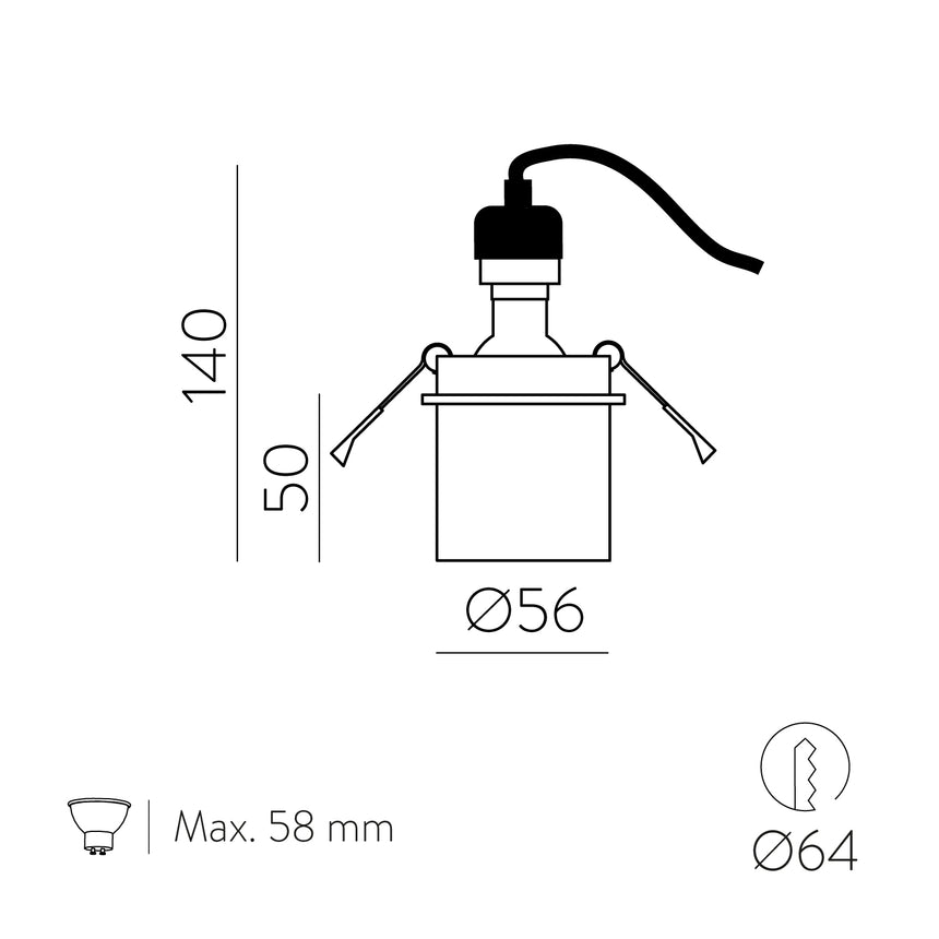 ACB Zoom Empotrable LED GU10 8W blanco texturado E37641B