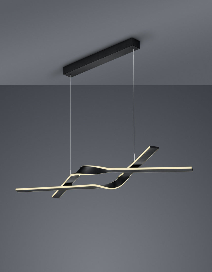 Trio Cicenza LED Pendant Ceiling Light Black Dimmable 378510232