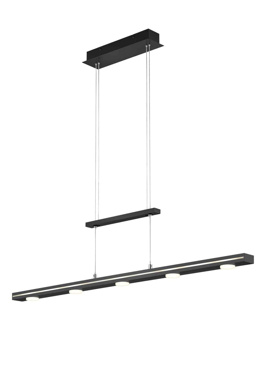 Trio Lacal Lámpara colgante LED de metal estera negra 379190732