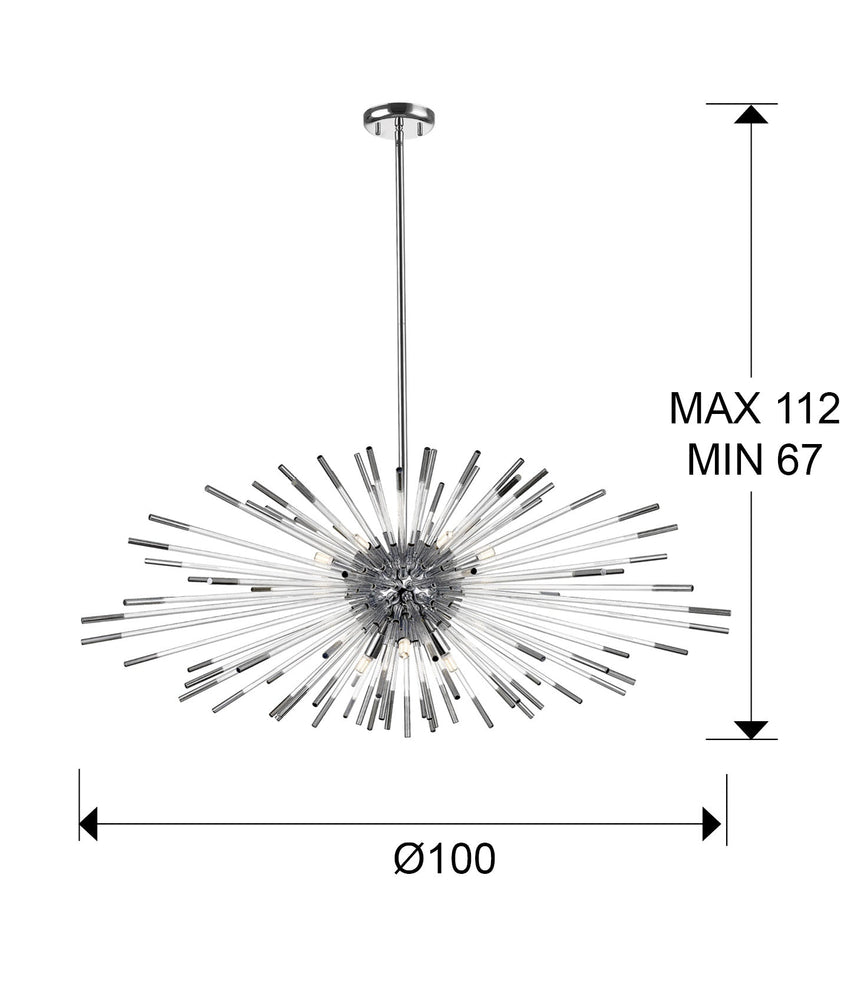 Schuller Evasión Lámpara de techo colgante de 9 luces cromo dimable 381628D