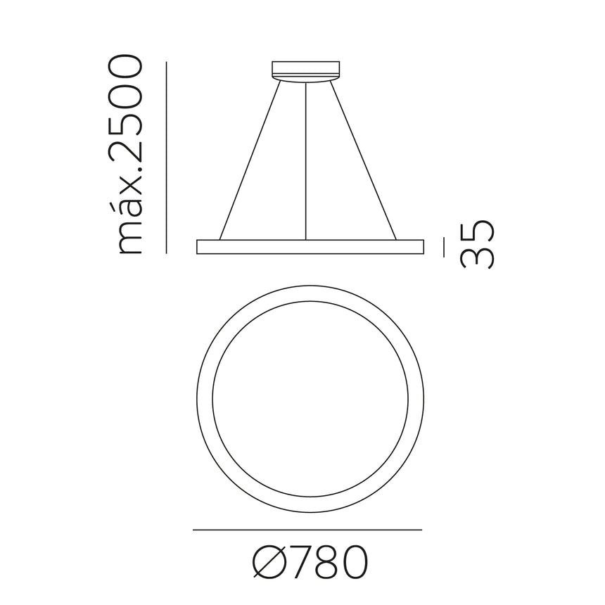 Lámpara de techo colgante ACB Grace negro texturado Ø78cm C3848372N - imagen 3