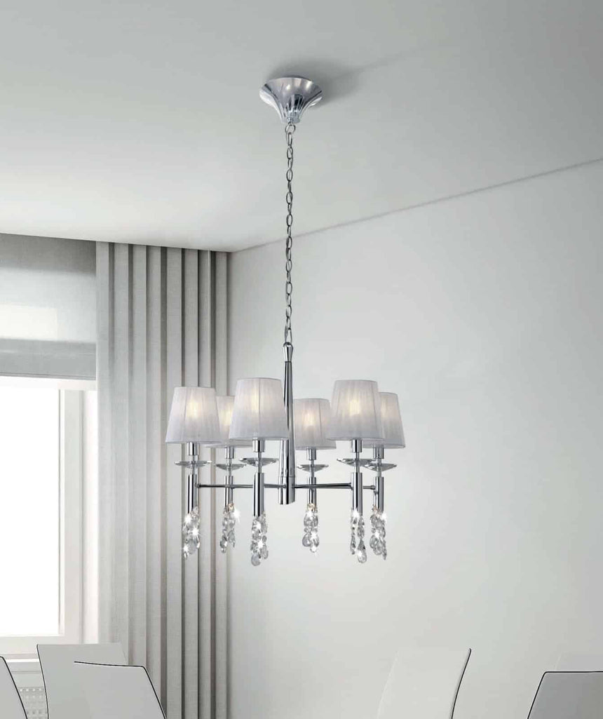 Mantra Tiffany Lámpara de techo colgante cromo Ø66cm 3851
