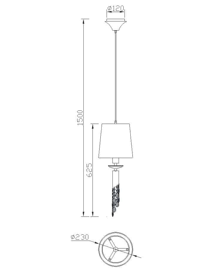 Mantra Tiffany Cromo Lámpara de techo colgante blanca tela 3861