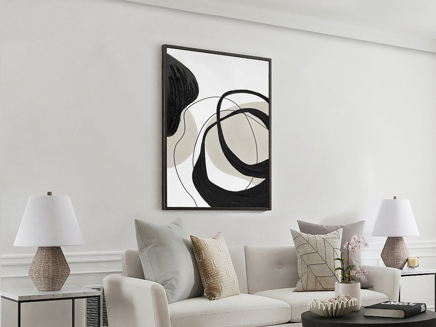 Cuadro acrílico Schuller Actio I pintura acrílica y negro 80x120cm vista 1
