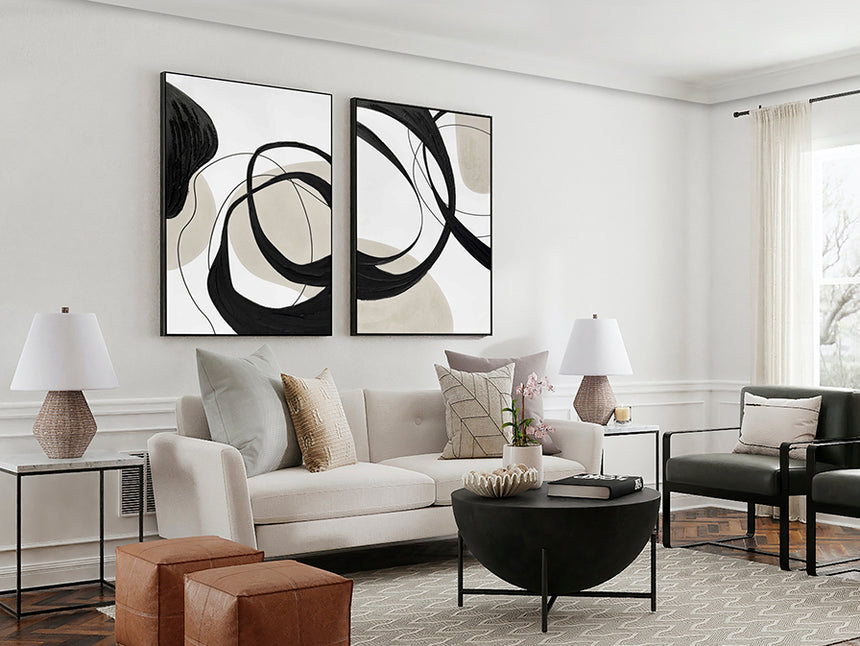 Cuadro acrílico Schuller Actio I pintura acrílica y negro 80x120cm 386548 - imagen 4