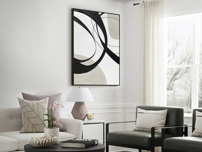 Cuadro acrílico Schuller Actio II pintura acrílica y negro 80x120cm vista 1
