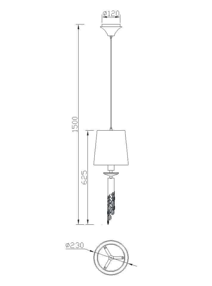 Mantra Tiffany Cuero Lámpara de techo colgante dorado, cobrizo 3881