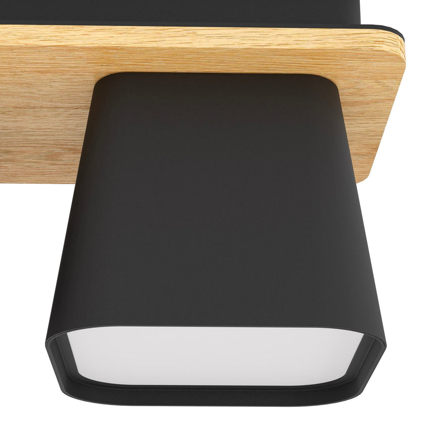 EGLO Ruscio Plafón aceromadera acero negrocafé negroblanco 390007