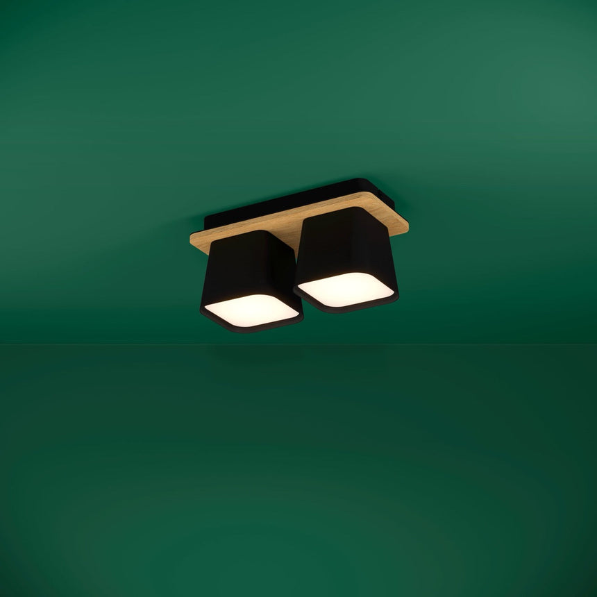 EGLO Ruscio Plafón aceromadera acero negrocafé negroblanco 390007