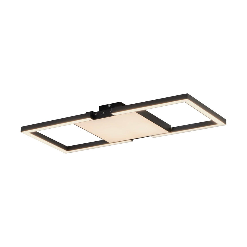 EGLO Macellara Plafón LED portátil regulable 2 luces acero plástico negro blanco 390019