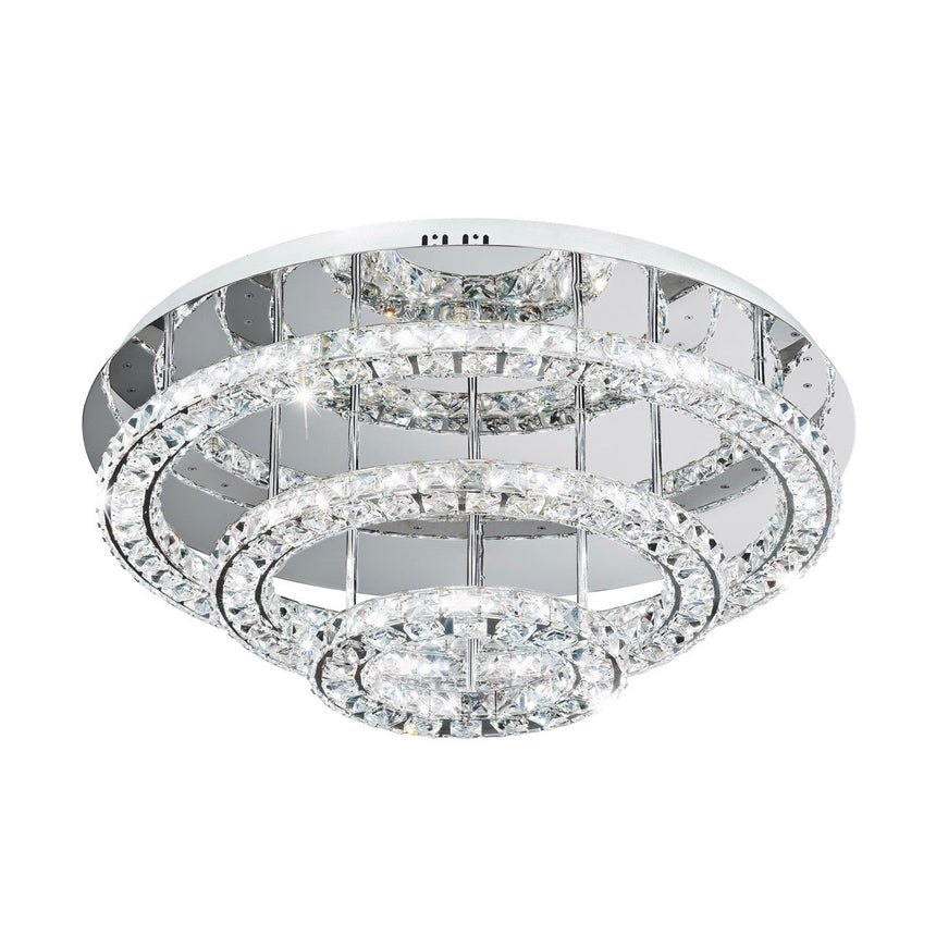 EGLO Toneria Plafón LED 2 luces acero inoxidable cristal cromo claro 39002