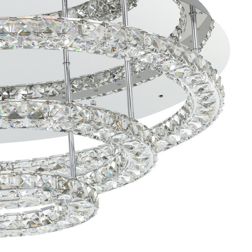 EGLO Toneria Plafón LED 2 luces acero inoxidable cristal cromo claro 39002